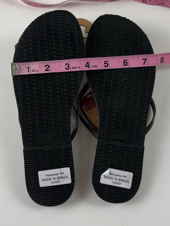 Havaianas Sandals Gray Steel Metallic Graphite Womens 7/8W Flip Flops Thong NWT - Picture 10 of 11